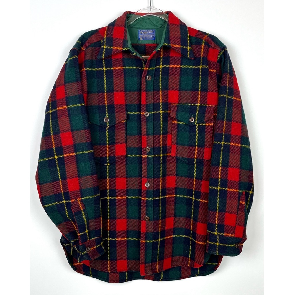 Vintage Pendleton Plaid Wool Flannel Button Down Shirt